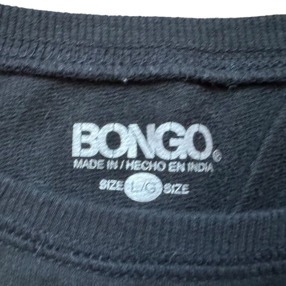Bongo Dark Gray 15 Sweatshirt Juniors L Black Batwing Long Sleeve Terry Large - Picture 4 of 9